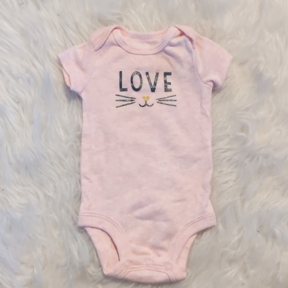 Carter's New Born Baby Girl Pink Cat Onsie Set (4) - Picture 8 of 13